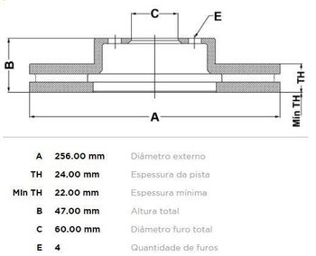 KIT 2 PÇs DISCO FREIO DAEWOO ARANOS 1.6 16V DIANT 1997 EM DIANTE 26X26X12