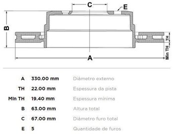 KIT 2 PÇs DISCO FREIO MERCEDES-BENZ M-CLASS (W164) ML 350 CDI 4-matic (164.125, 164.124) TRAS 2009 2011 34X34X12