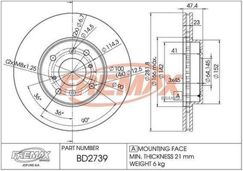 KIT 2 PÇs DISCO FREIO HONDA ACCORD V (CC, CD) 2.3 EXRL (CD6) 1993 1995 29x29x12