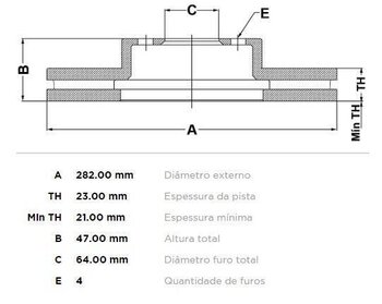 KIT 2 PÇs DISCO FREIO HONDA ACCORD VI (CG, CK) 1.8 i DIANT 1998 2002 29x29x12