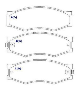 PASTILHA FREIO NISSAN D21 (D21) 2.7 D 4x4 EIXO DIANTEIRO 1987 1997 129,6X48,4