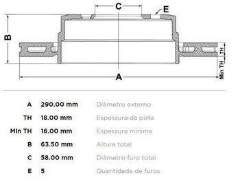 KIT 2 PÇs DISCO FREIO SUBARU FORESTER (SF) 2.0 TRAS 2009 EM DIANTE 30x30x12