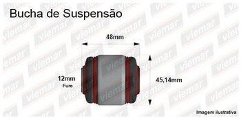 BUCHA BRACO SUSPENSAO BMW 1 (E81) 118 i EIXO TRASEIRO ESQUERDA, DIREITA EM BAIXO , INTERNO 2006 2011 47,9