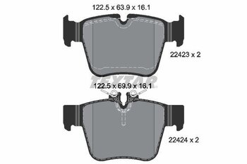 PASTILHA FREIO MERCEDES-BENZ GLC Coupe (C253) 300 4-matic (253.384) EIXO TRASEIRO 2020 2023 122,5X63,9X16,1