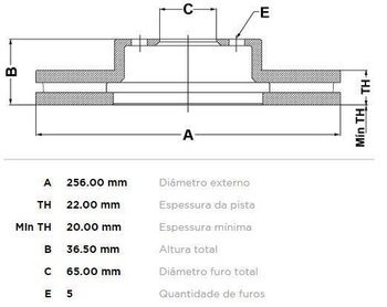 KIT 2 PÇs DISCO FREIO AUDI TT (8N3) 1.8 T quattro TRAS 1998 2006 26X26X12