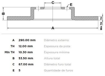 KIT 2 PÇs DISCO FREIO MERCEDES-BENZ E-CLASS (W210) E 320 (210.065) TRAS 1997 2003 30X30X12