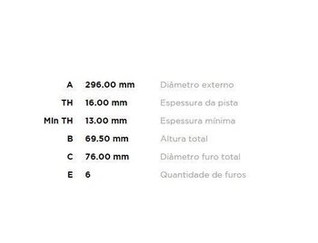 KIT 2 PÇs DISCO FREIO IVECO DAILY V Caixa/Combi 35C17, 35C17D, 35S17, 40C17, 45C17, 50C17, 60C17, TRAS 2011 EM DIANTE 30X30X12