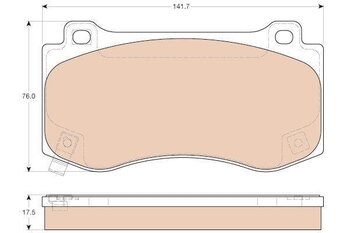 PASTILHA FREIO CHRYSLER 300C (LX) 3.6 V6 2015 2016 141,70X76X17,50