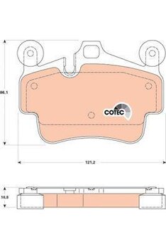 PASTILHA FREIO PORSCHE 911 3.6 Carrera 2004 2005 121,2X86X16,8