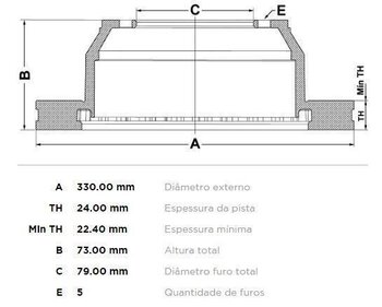 KIT 2 PÇs DISCO FREIO BMW X1 Veículo utilitário esportivo (E84) xDrive 28 i DIANT 2009 2011 73