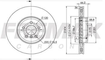 DISCO FREIO BMW 1 (E81) 118 I 750 i DIANT 2008 2015 38X38X12