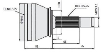 HOMOCINETICA HYUNDAI ACCENT I (X-3) 1.5 1990 1995