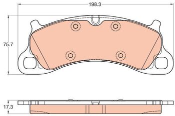 PASTILHA FREIO PORSCHE 911 Conversível (991) 3.0 Carrera 4S EIXO DIANTEIRO 2016 2019 198,3X76,7X17,3