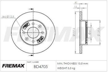 KIT 2 PCs DISCO FREIO RENAULT 19 I (B/C53_) 1.6 i (BA0L) DIANT 1996 1999 24x24x12