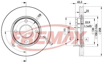 KIT 2 PÇs DISCO FREIO FORD FOCUS I (DAW, DBW) 1.8 GL 16V EIXO DIANTEIRO 2000 2004 26x26x12