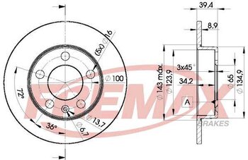 KIT 2 PÇs DISCO FREIO SEAT CORDOBA (6K1, 6K2) 1.8 20V TRAS 1999 2006 24x24x12