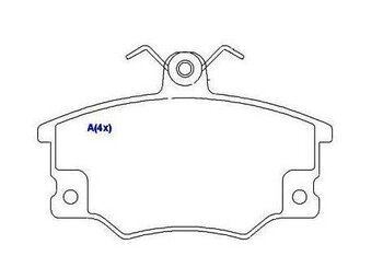 PASTILHA FREIO FIAT 127 1.4 DIANT 1989 1991 103,8X66,6X17,1