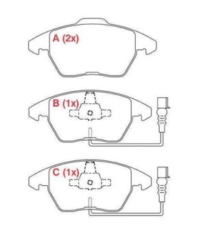 PASTILHA FREIO AUDI A4 B7 (8EC) 2.0 TFSI quattro EIXO DIANTEIRO 2005 2008 20,3X156,4