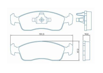 PASTILHA FREIO FIAT PALIO (178_, 171_, 371_) 1.0 ELX RST III Flex EIXO DIANTEIRO 2007 2017 16,2X47,3