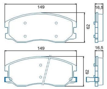 PASTILHA FREIO CHEVROLET CAPTIVA SPORT 2.4 VVT EIXO DIANTEIRO 2009 2011 149,4X62X16,9