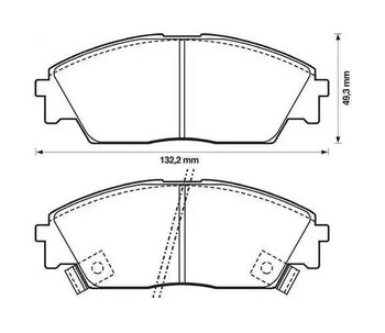 PASTILHA FREIO HONDA CIVIC V Sedan (EG, EH) 1.6 EX 16V (EH9) DIANT 1991 1995 132,2X49,2X15,0