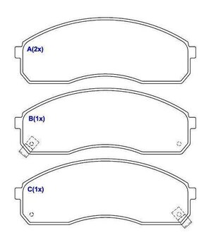 PASTILHA FREIO KIA CARNIVAL I (UP) 2.5 V6 EIXO DIANTEIRO 1998 2001 154,2X56,2X16,2