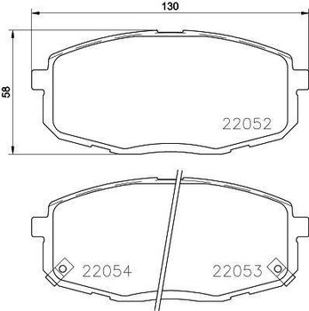 PASTILHA FREIO KIA CERATO II ESPORTIVO (TD) 1.6 16V EIXO DIANTEIRO 2009 2013 130X58X18