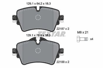 PASTILHA FREIO BMW 2 MONOCAB (F45) 220 i Flex EIXO DIANTEIRO 2015 2018 129,1X18,3