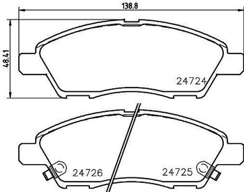 PASTILHA FREIO NISSAN MARCH IV (K13K, K13KK) 1.6 Flex EIXO DIANTEIRO 2011 2020 138,8X48,4X14