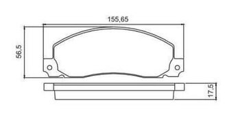 PASTILHA FREIO RENAULT TRAFIC Furgão (T_, P_, V_) 2.2 Curto EIXO DIANTEIRO 1995 1999 155,7X56,5