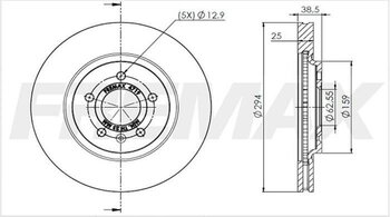 KIT 2 PÇs DISCO FREIO JAC J5 tres volumes 1.6 DIANT AMBOS 2018 EM DIANTE 30X30X12