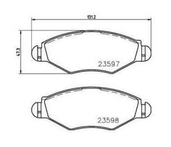 PASTILHA FREIO PEUGEOT 206 Hatch (2A/C) 1.6 i Soleil EIXO DIANTEIRO 1999 2003 131,2X47,3X18