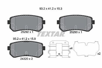 PASTILHA FREIO KIA CERATO KOUP II (TD) 2.0 CVVT EIXO TRASEIRO 2010 2013 93,2X41,2X15,9