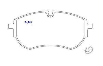 PASTILHA FREIO VW APOLLO tres volumes 3.0 DIANT 2018 EM DIANTE 163,8X75,6X19,4