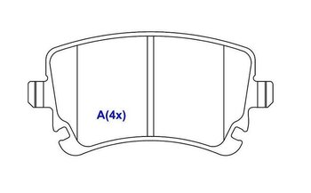 PASTILHA FREIO AUDI A6 C6 (4F2) RS6 quattro EIXO TRASEIRO 2008 2010 116,2X59X17,7