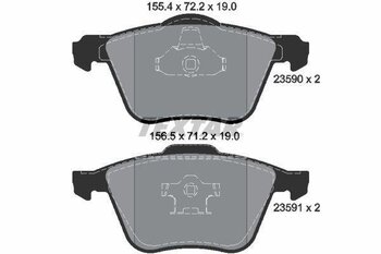 PASTILHA FREIO VOLVO V70 II (285) 2.5 T AWD EIXO DIANTEIRO 2002 2007 19