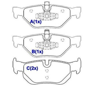 PASTILHA FREIO BMW 3 (E90) 320 i EIXO TRASEIRO 2004 2007 123,3X17,3