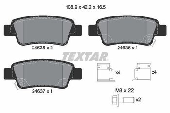 PASTILHA FREIO HONDA CR-V III (RE_) 2.0 i EXL 4WD (RE5, RE2) EIXO TRASEIRO 2006 2011 108,9X42,2X16,5