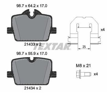 PASTILHA FREIO BMW 3 (G20, G80, G28) 330 i EIXO TRASEIRO 2019 EM DIANTE 98,7X17