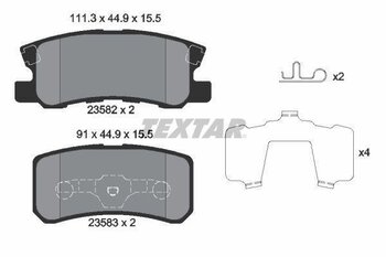 PASTILHA FREIO MITSUBISHI PAJERO IV (V8_W, V9_W) 3.2 DI-D FULL 3D 4WD (V98W, V88W) EIXO TRASEIRO 2010 2021 44,9X15,5