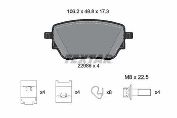 PASTILHA FREIO MERCEDES-BENZ A-CLASS (W177) AMG A 35 4-matic (177.051) EIXO TRASEIRO 2020 EM DIANTE 106,2X48,8X17,3