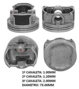 KIT 4 PCs PISTAO  MOTOR HONDA FIT II MONOCAB (GD_, GE3, GE2) 1.4 LX Flex 2006 2008