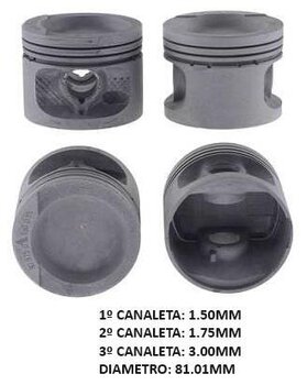 KIT 4 PCs PISTAO  MOTOR SEAT CORDOBA (6K1, 6K2) 1.8 i 1994 2002 62,5