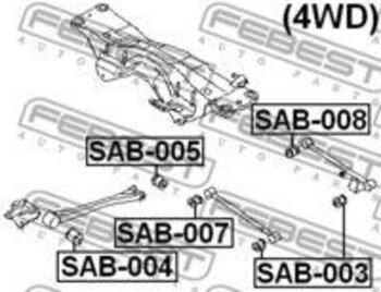 BUCHA BRACO SUSPENSAO SUBARU LEGACY II SW (BG) 2.2 i 4WD EIXO TRASEIRO INTERNO 1995 1997 10x10x10