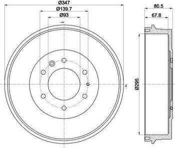 TAMBOR FREIO FORD RANGER (ER, EQ, R_) 4.0 4x4 EIXO TRASEIRO 1997 2002 35X35X12