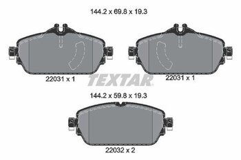 PASTILHA FREIO MERCEDES-BENZ C-CLASS T-Model (S205) C 180 Flex Avantgarde (205.240) EIXO DIANTEIRO 2015 2017 144,2X19,3