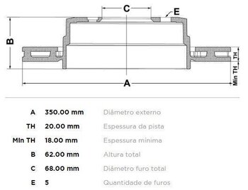 KIT 2 PÇs DISCO FREIO NISSAN 370Z Coupé (Z34) 3.7 V6 VVEL TRAS 2009 2014 36X36X12