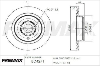 KIT 2 PÇs DISCO FREIO INFINITI EX FX50 AWD TRAS 2008 EM DIANTE 36X36X12