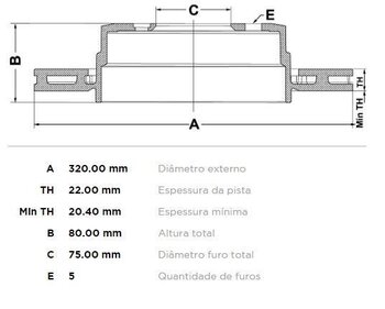 KIT 2 PÇs DISCO FREIO BMW X3 (E83) xDrive 3,0 si TRAS 2006 2009 33X33X12