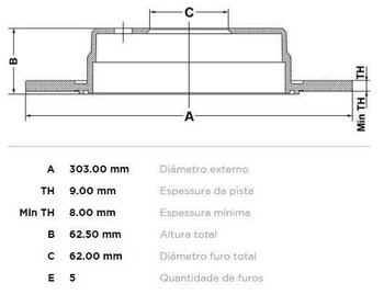 KIT 2 PÇs DISCO FREIO TOYOTA RAV 4 I (_A1_) 2.0 4WD (SXA10, SXA11) EIXO TRASEIRO 1995 2000 31X31X12